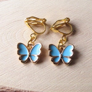 Clip-on earrings butterflies earrings children's jewelry girls' jewelry enamel butterflies gift idea image 2