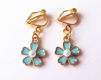 Clip-on earrings "flowers" earrings children's jewelry girls' jewelry gift birthday