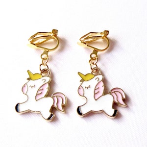 Ohrclips Einhorn Ohrschmuck Kinderschmuck Mädchenschmuck Geschenkidee Geburtstag Bild 5