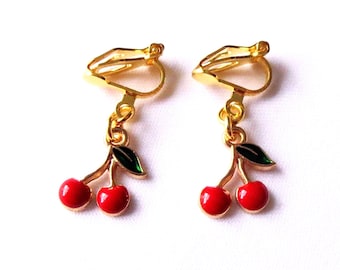 Kinderohrclips "süße Kirschen" Ohrschmuck Ohrclips Kinderschmuck Mädchenschmuck Geschenkidee Geburtstag