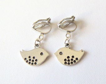 Children's ear clips "little birds" earrings children's jewelry unisex minimalist