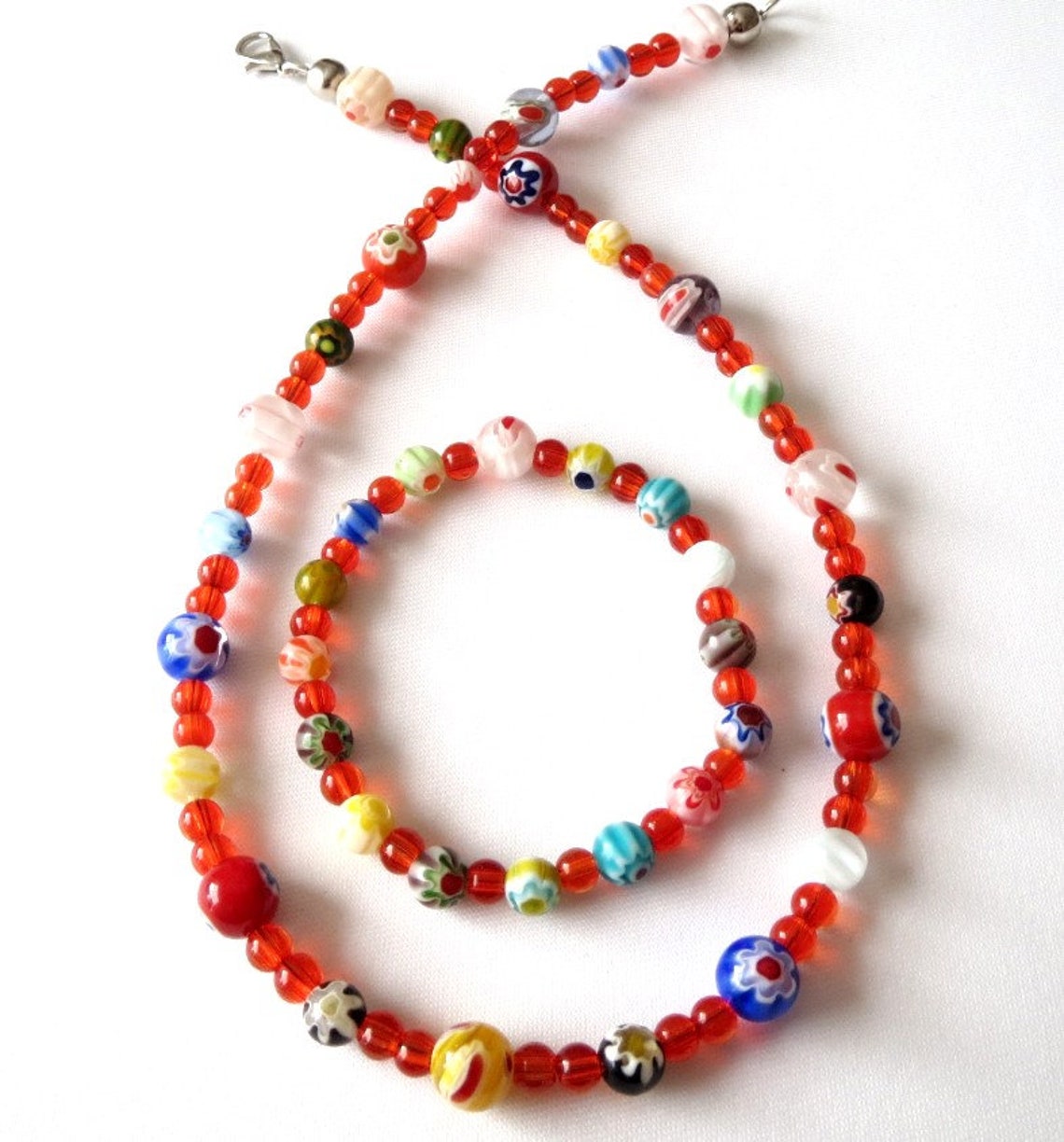 Children's Jewelry Set Chain and Bracelet Millefioriperlen Etsy