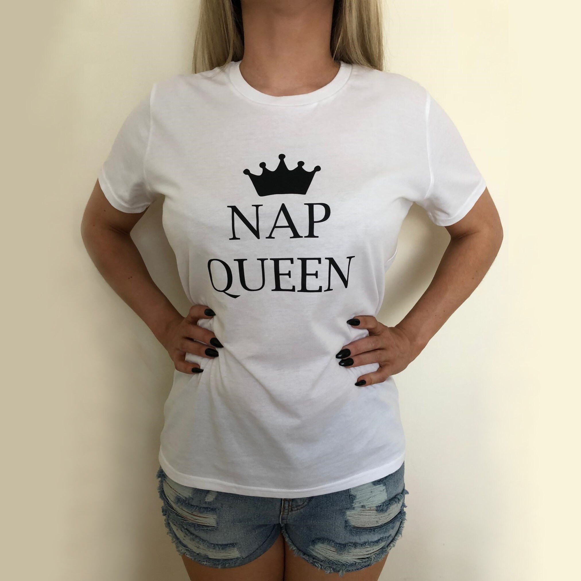 Image of Ladies Slogan Top Nap Queen Womens Tee Clothing
