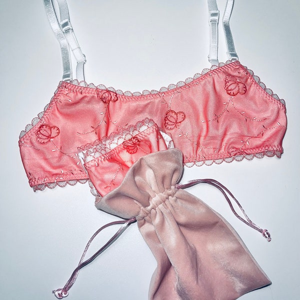 First bra and panties set for little Princess "Ice Flower" beautiful birthday gift from oeko tex cotton