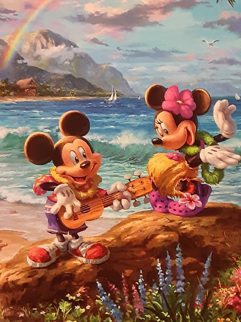 New Disney Puzzle Mickey and Minnie in Hawaii with friends 750 Etsy