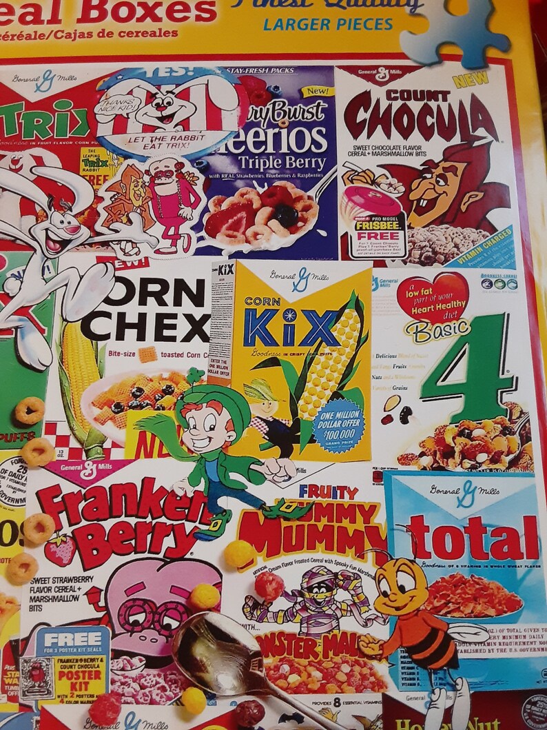 White Mountain Jigsaw Puzzle Cereal Boxes 1000 pieces. Used. Etsy
