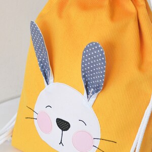 Tasche Rucksack mit Hase gelb Bild 2