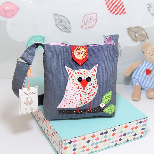 Kids purse with an owl, handbag for a toddler, bag with an owl, a small child's purse, a birthday present, a belt bag with Owl app