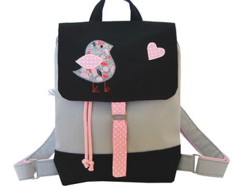 Small bagpack for girl with the bird