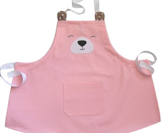 Grembiule per un bambino, grembiule da cucina o da asilo per un bambino, ORSO, regalo per una ragazza, per l'asilo, grembiule carino per un bambino