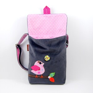 A gift for a girl: a handbag messenger bag with a wallet and a bird's application, a small cross body bag for a girl, a purse for girls image 3