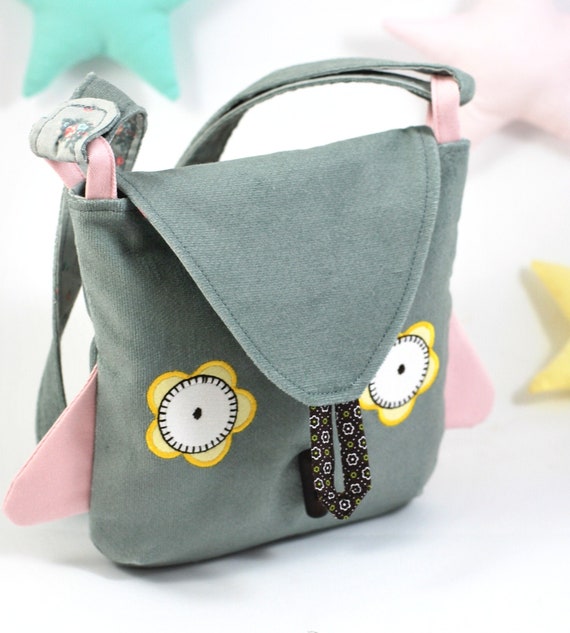 Small Handbag on the Baby Bar Gray Handbag Owl Funny Gift for a Girl Etsy Ireland