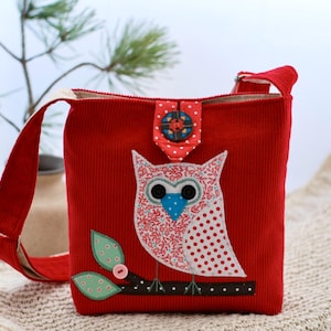 Petit sac bandoulière pour fille avec applique Hibou, un joli cadeau pour un enfant, un cadeau personnalisé pour toute occasion