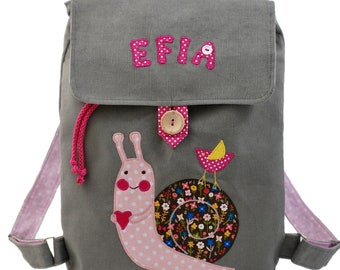 Gray, personalized backpack for a child with a cat, a backpack for a toddler girl, a gift for a girl, a bag with a cat for a child