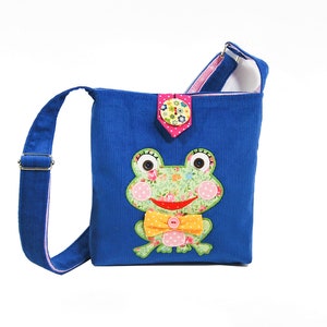 Sac bleu avec une grenouille