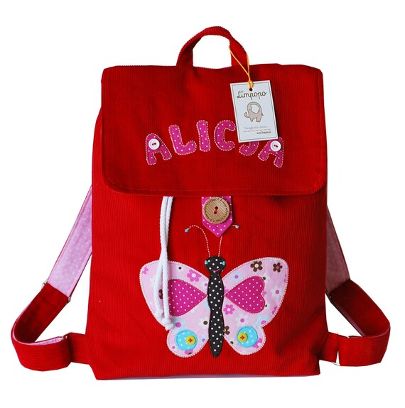 Sac à dos rouge personnalisé pour enfant avec papillon sac à - Etsy France