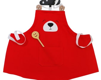 Red Child Apron Teddy Bear