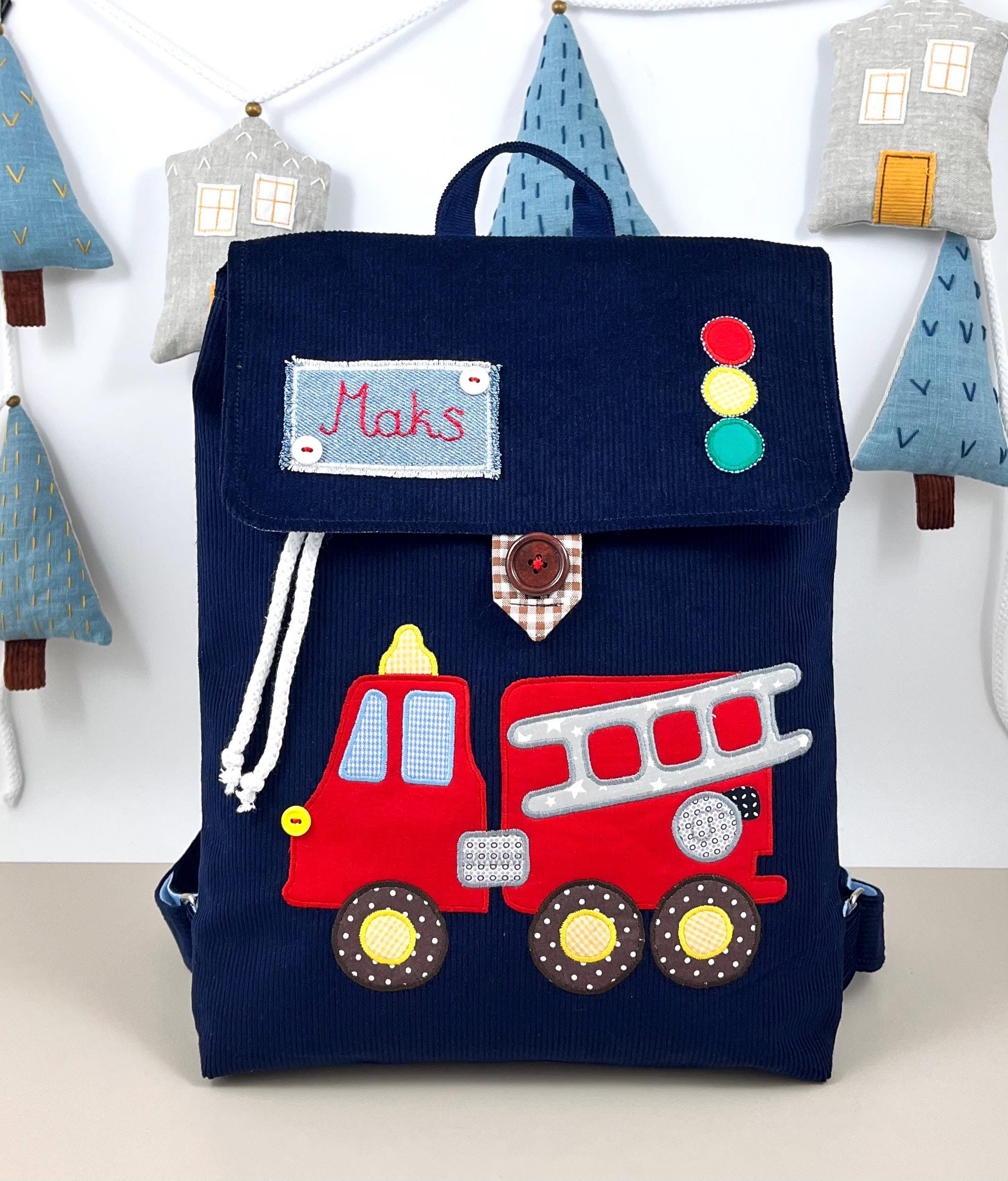 Sac De Gym Personnalisé Minimutz - Thème Pompier Avec Nom - 100% Coton 37x46 Cm, Fermeture à Cordon - Pour Garçon/fille - Idéal Crèche, Sport, école - Cadeau Personnalisable