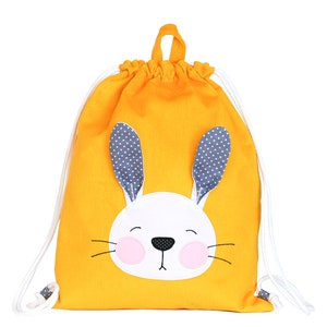 Tasche Rucksack mit Hase gelb Bild 1