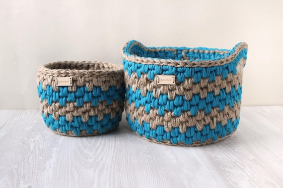 teal storage baskets