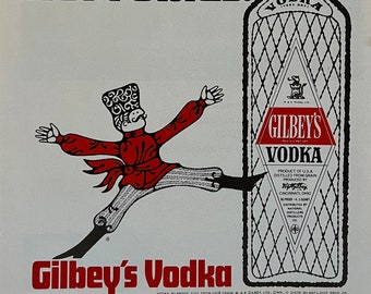 Vintage Gilbey's Vodka Advertisement
