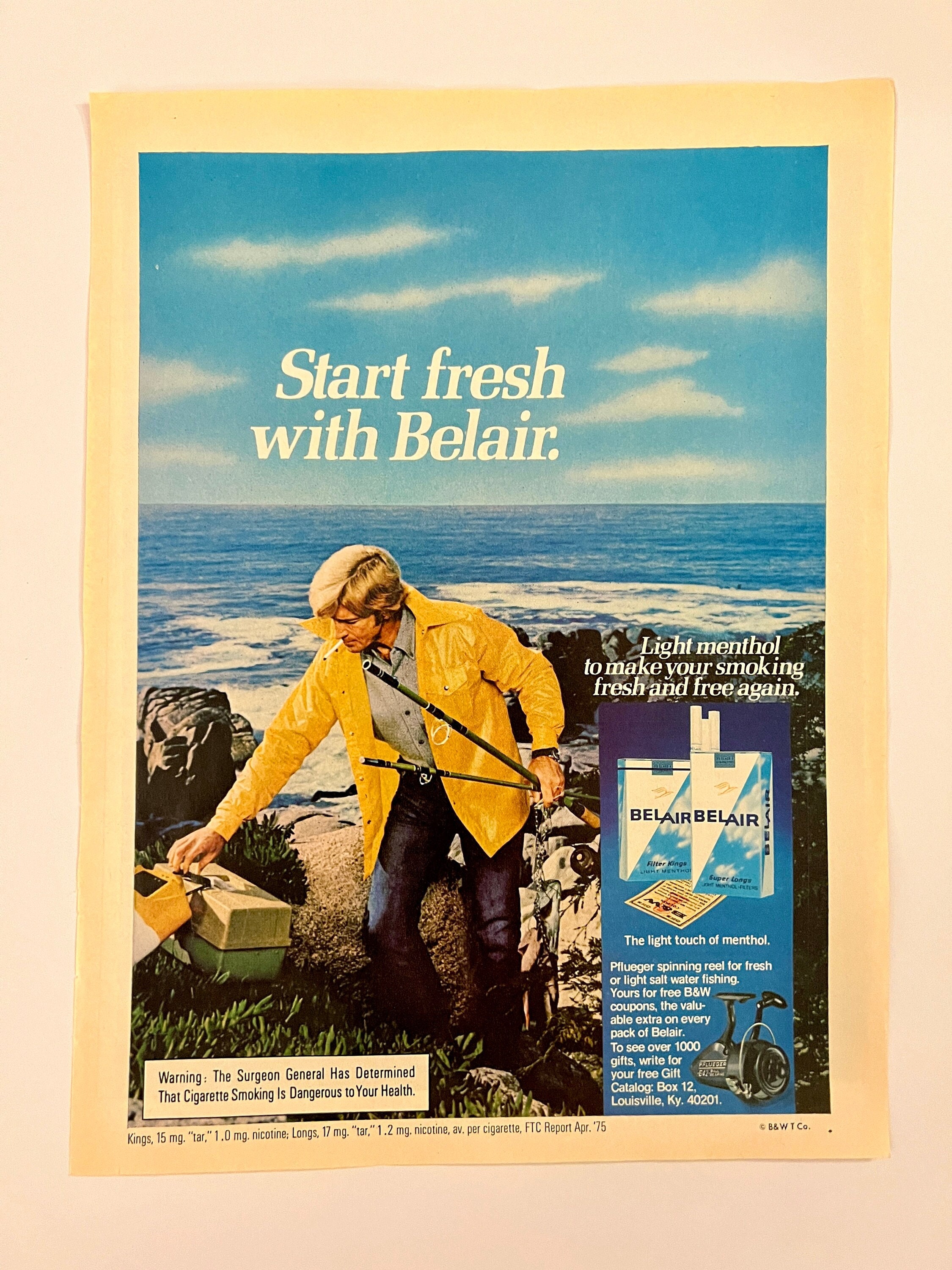 Vintage Belair Cigarettes Advertisement