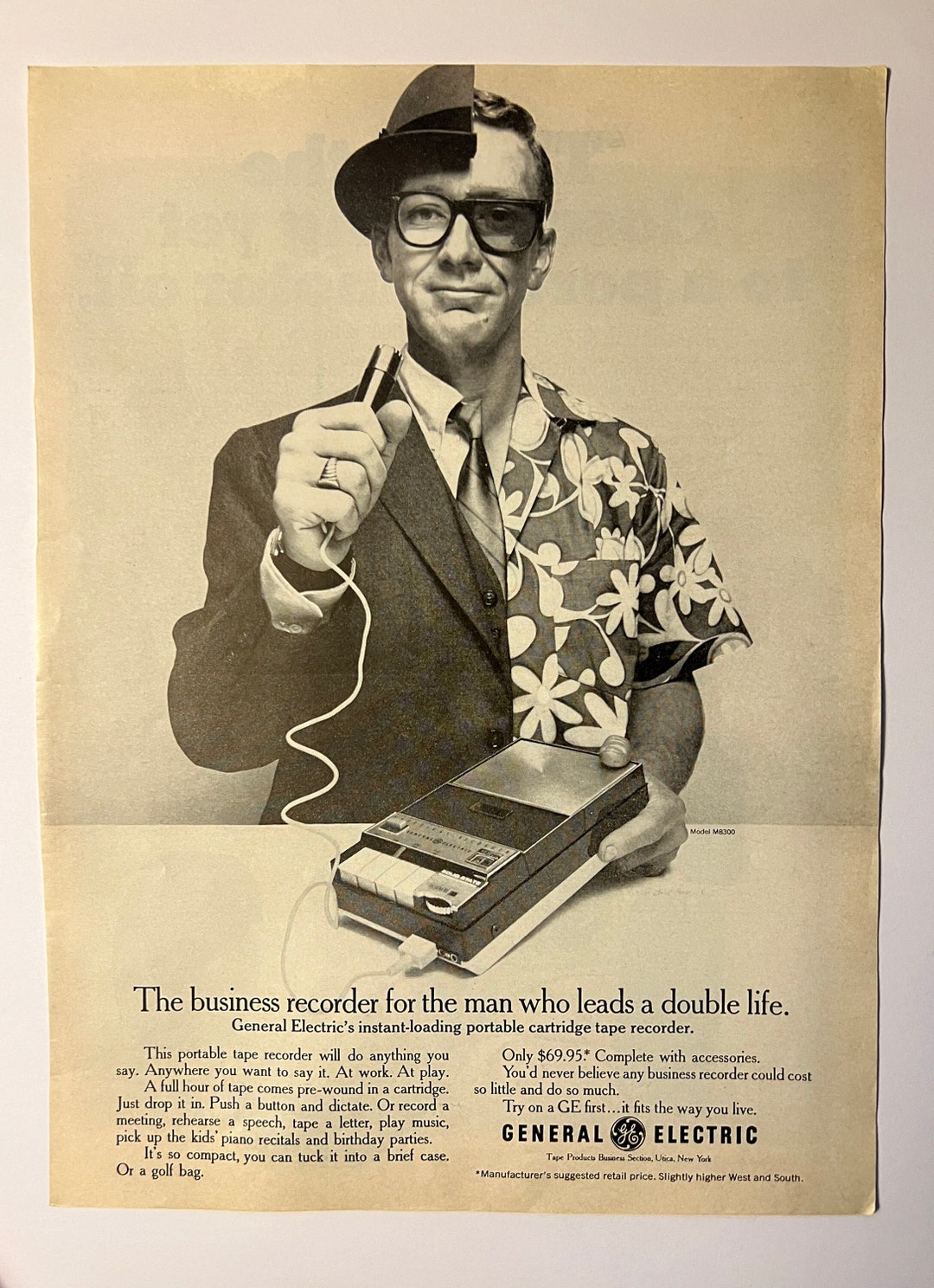 Vintage General Electric Tape Recorder Advertisement Etsy