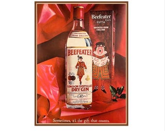 Vintage Beefeater Dry Gin Advertising Mirror - Etsy