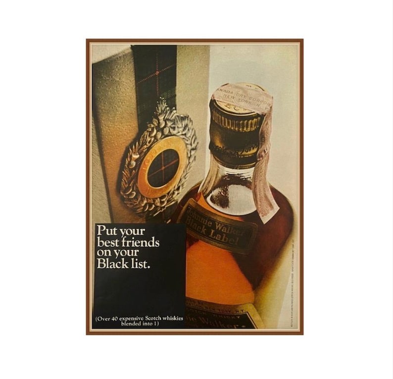 Vintage Johnnie Walker Black Advertisement Bild 1