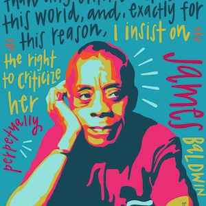 DIGITAL - James Baldwin #2 - Physical Print, Black Lives Matter, Civil Rights, Black History Month