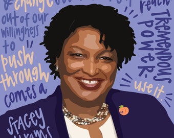 Stacey Abrams, Black Girl Magic, Black Lives Matter, Feminist Art, Civil Rights, Protest Art, Feminist, Girl Power, Black History