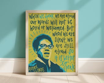 Lámina de Audre Lorde, arte mural feminista, descarga digital