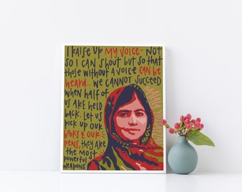 Malala Yousafzai, Malala, Malala Print, Feminist Woman Malala, Feminist Print, Feminist Gift, Feminist, The Future is Female, Girl Power