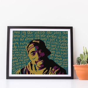 2Pac, 2Pac Poster, Tupac, Tupac Shakur, Tupac Poster, Hip Hop, Hip Hop Kunst, Black Lives Matter, Rap Art, Schwarze Geschichte, Black Pride, Musik