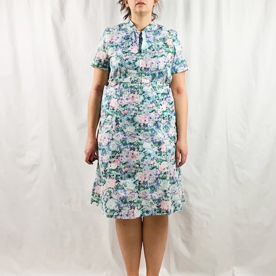 Vintage 80s Floral House Dress