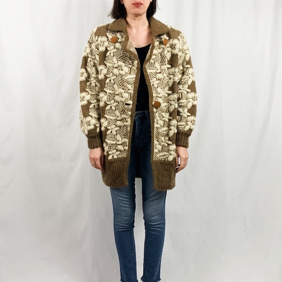 Oversized Mohair Floral Sweater | Vintage 80s | Sp