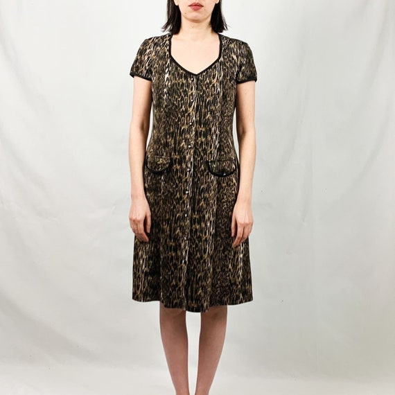 joseph ribkoff leopard print dress