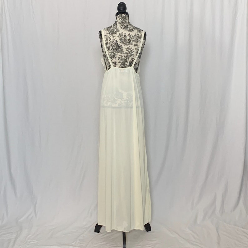 Elegant Ivory 70s Long Nightgown or Slip Dress