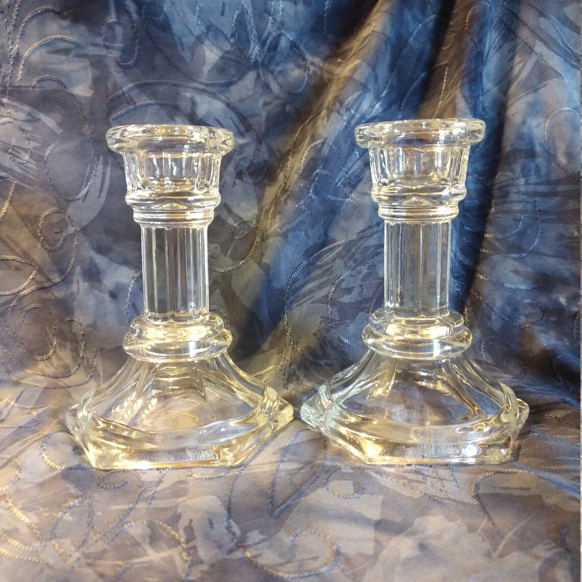Vintage Shannon Crystal Candle Holders by Godinger Glass Co. Etsy