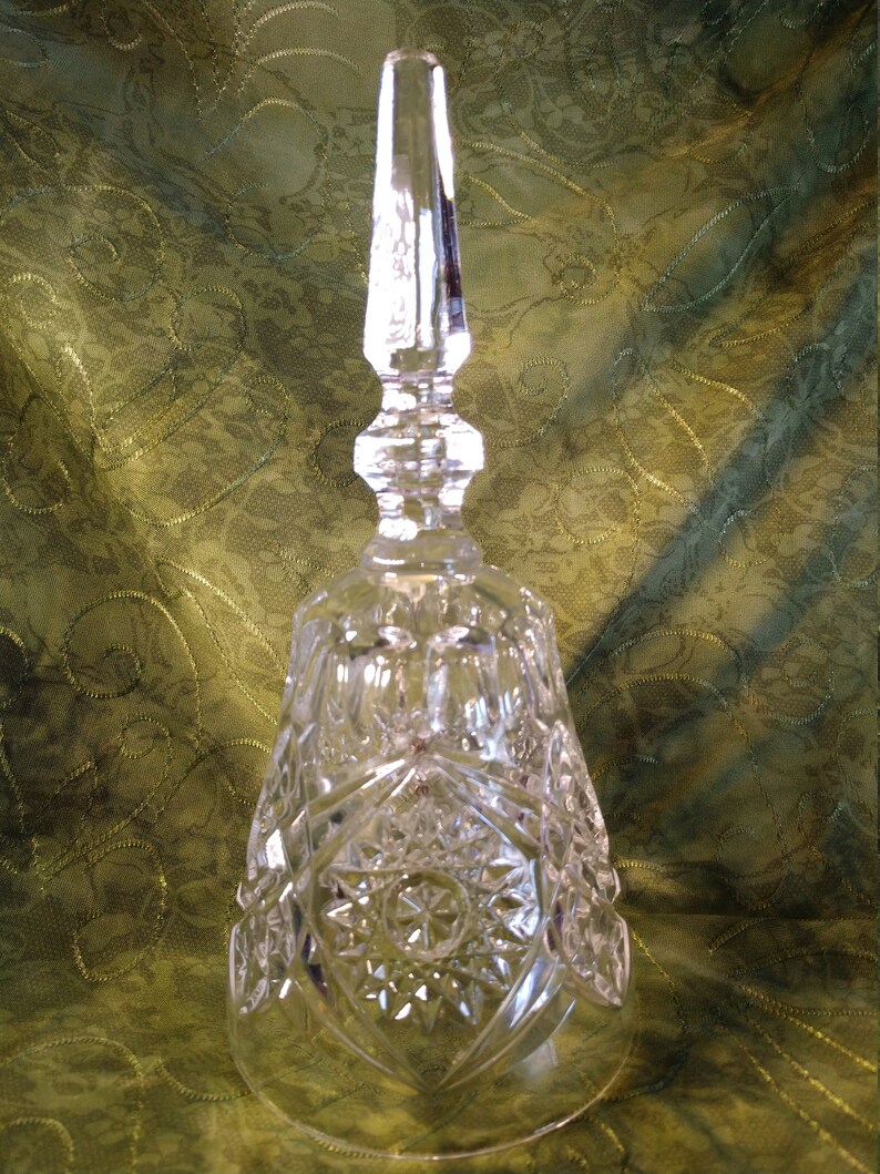 Vintage Hobstar Pattern Crystal Bell. Diamond Cut Crystal Etsy