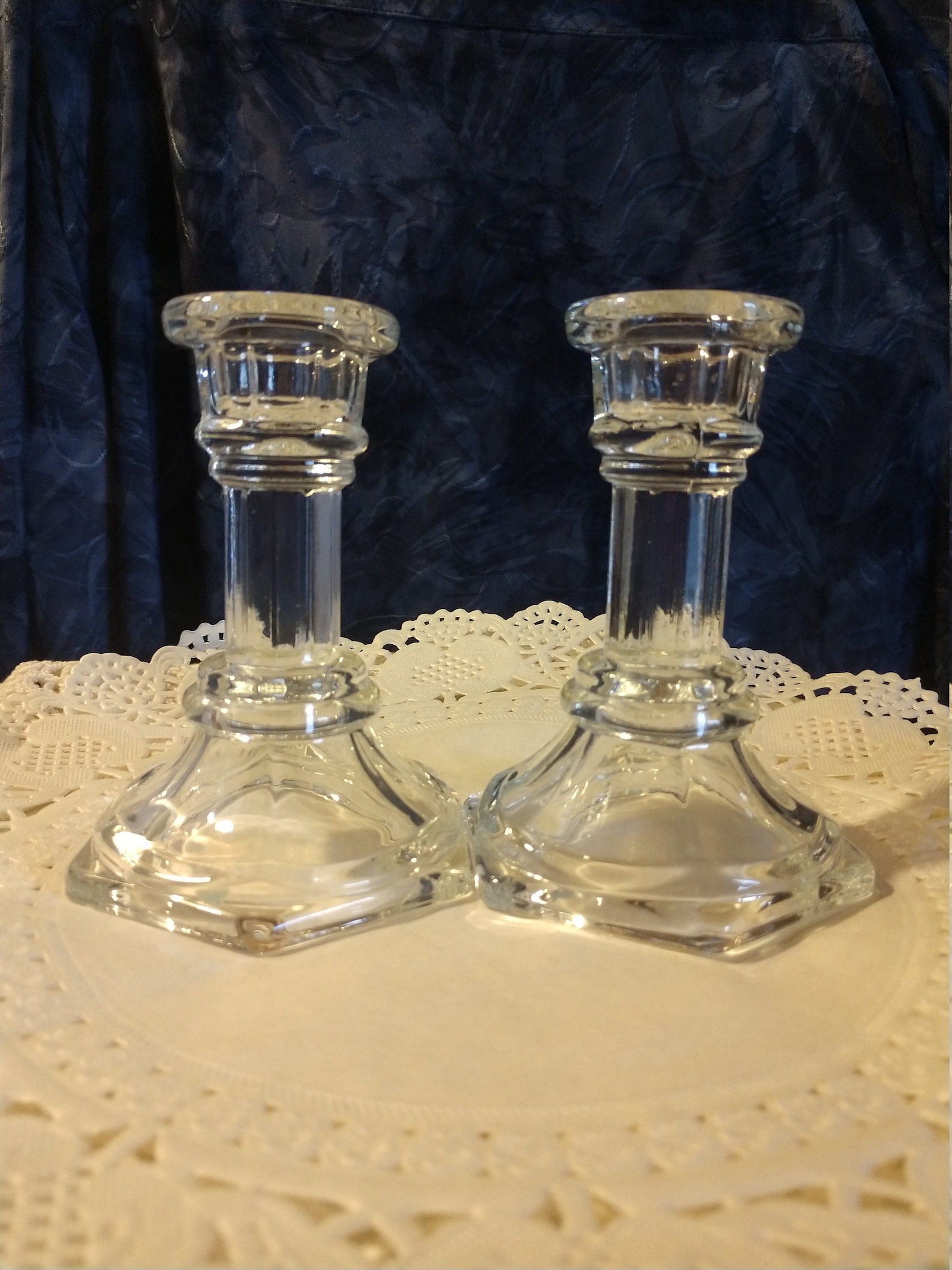 Vintage Shannon Crystal Candle Holders by Godinger Glass Co. Etsy