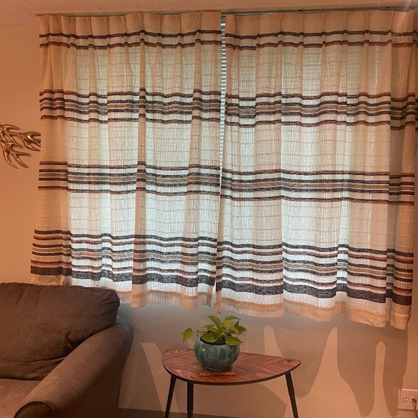 Pair Seventies Boho Curtains JC Penney