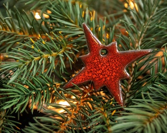 Tree Ornament Star (4 pieces, 4 tips, red)