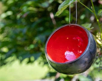 Hanging light bowl (red, Ø 12 cm)