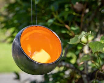 Hanging light bowl (orange, Ø 15 cm)