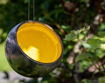 Hanging light bowl (yellow, Ø 15 cm)