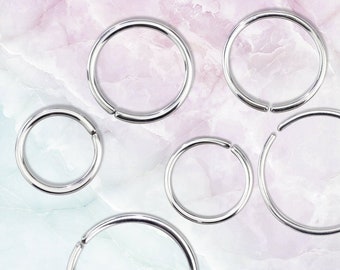 Surgical Steel Hoop Earrings, Cartilage Nose Ring Set