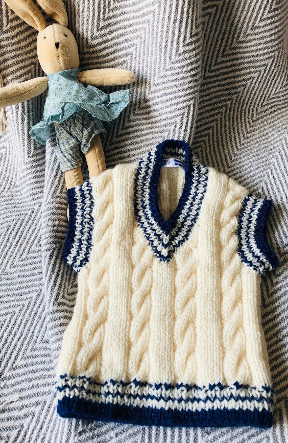 Hand Knit Baby Cricket Sleeveless Pullover Traditional and - Etsy UK