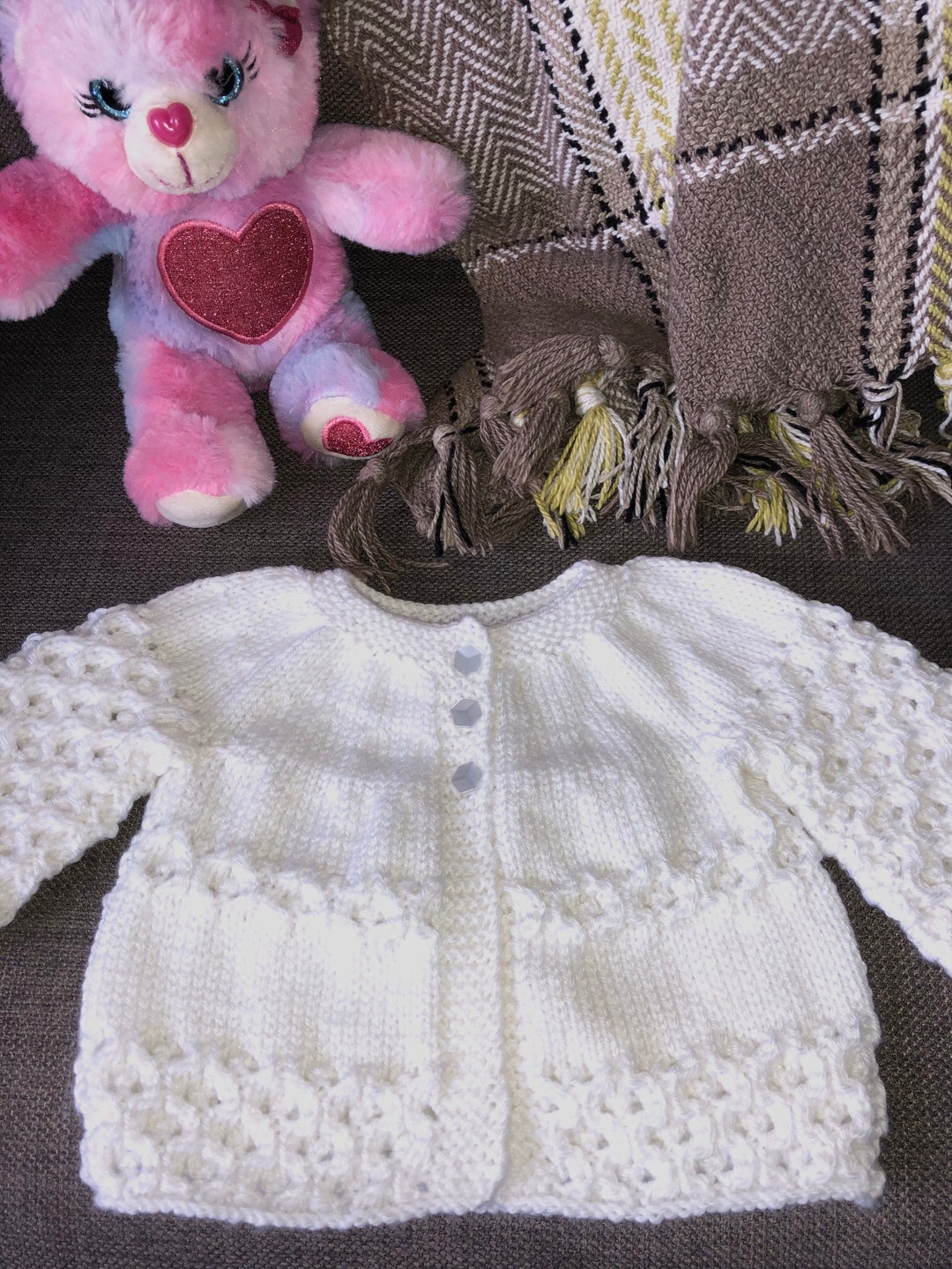 Baby Girl White Cardigan. Preemie/ Newborn Baby Ready Now. Etsy