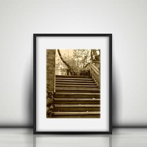 Sepia Photography Stairs Cotton Exchange Wilmington North Carolina Digital Download